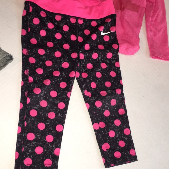 Nike Dri Fit Baby Girl Clothes Matching Set | Tee Shire, Long Sleeve Top Legging - Picture 4 of 8